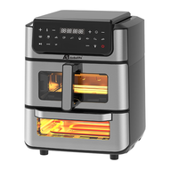 Anbolife Freidora de Aire 2 en 1 con Horno, Freidora de Aire de 6L, Horno de 7.2L, 2800W, Doble Compartimento, 9 Ajustes Preestablecidos, Pantalla Táctil, Sin Aceite, OEM ODM