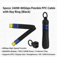 USB 4 Câble Portable Porte-clés 240W USB C vers Type C Câble 40Gbps Transfert de Données Thunderbolt 3 8K60Hz Affichage Vidéo pour iPhone 16