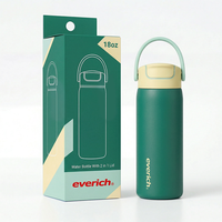 Bouteille d'eau en acier inoxydable Everich ODM 18oz résistante aux rayures avec couvercle à paille anti-fuite et ouverture facile pour la boisson quotidienne au bureau