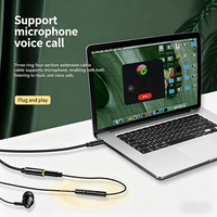 3,5mm Stereo-Klinkenstecker auf Buchse AUX-Audiokabel PVC-Ummantelung Geflochtene Abschirmung Kopfhörer-Verlängerungskabel für Lautsprecher