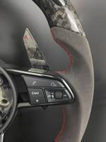 Volant de voiture en fibre de carbone forgé sur mesure, fond plat avec palettes de changement de vitesse pour Audi RS Style, amélioration de l'intérieur de la voiture