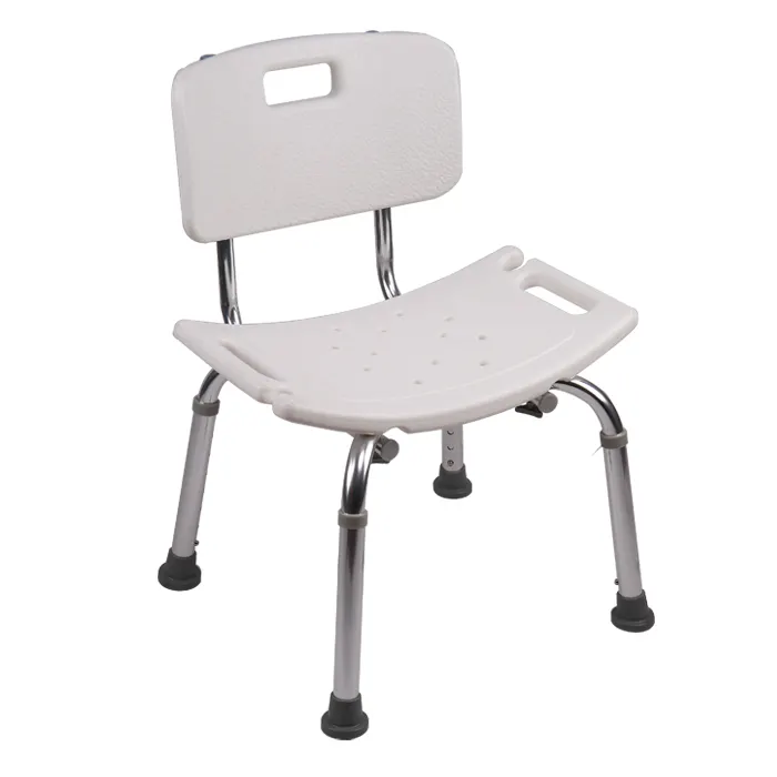 Cadeira ajustável para banheiro, cadeira branca para idosos e desbloqueados