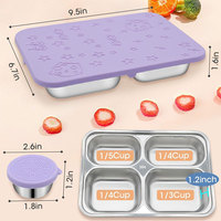 Assiette à dîner divisée en acier inoxydable hermétique à bas prix raisonnable avec couvercles