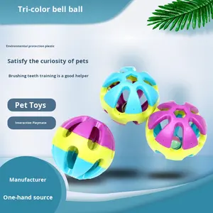 Colorato eco-friendly sonaglio palla Pet giocattolo cavo di plastica di addestramento del cane giocattolo sonoro con palla di campana per il gatto e il cane - Product Image 2