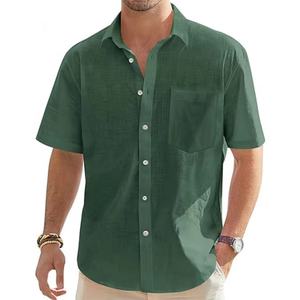 Custom Clothes <b>Men</b> T-<b>shirt</b> <b>Linen</b> <b>Short</b> <b>Sleeve</b> Casual <b>Shirts</b> Plus Size <b>Men's</b> <b>Shirts</b> Summer Tops With Pocket <b>Shirts</b> for <b>Men</b> - Product Image 3