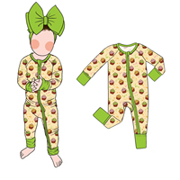 Combinaison Bébé en Fibre de Bambou à Fermeture Éclair, Nouveau Motif Imprimé, Respirante, Pyjama Une Pièce pour Tout-Petits, Combinaison Quotidienne pour Bébé, Vente en Gros