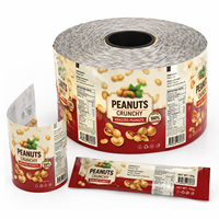 Film d'emballage en rouleau imprimé sur mesure pour cacahuètes, film d'emballage flexible de qualité alimentaire, emballage pour en-cas