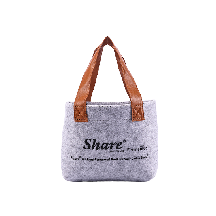 Wholesale Custom Logo Ladies Handbag Extra Large Felt Carry Shopping Tote Bag Leather Handle Fashionable Canvas Featuring Letter