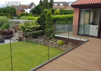 Takara — rambarde en verre sans cadre en aluminium, Balustrade à pince pour coupe poorée/balcon