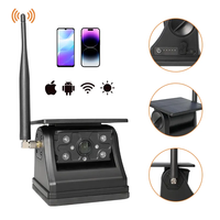 Mise à jour 7 pouces numérique sans fil Quad AHD DVR moniteur avec recharge solaire magnétique 9600MA batterie caméra kit pour RV camion chariot élévateur