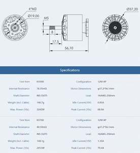 Moteur T-MOTOR V3120 500KV/700KV série V plus récent fournissant un moteur sans balais pour drones cinématographiques 3-12S, 8-11 pouces - Product Image 2