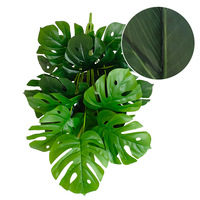 Tanaman Palsu Simulasi 18 Tangkai Monstera Deliciosa untuk Dalam dan Luar Ruangan, Rumah, Ruang Tamu, Tanaman Artifisial dalam Pot
