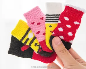 Qualität Slip Pet Socken Kleintier Welpe Hund Pfoten schutz 4 Stück Set Baumwolle Hundes ocken