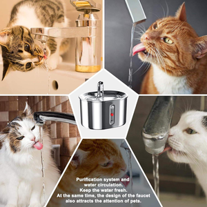 Fontaine à eau automatique pour chat en acier inoxydable avec filtre, grande capacité, distributeur d'eau pour <span class=keywords><strong>chiens</strong></span> et chats - Product Image 6