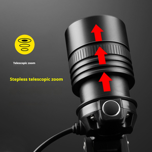 Phare LED longue portée <span class=keywords><strong>12000</strong></span> Lumen 30W TYPE-C phare zoomable rechargeable USB pour le cyclisme et la randonnée - Product Image 4