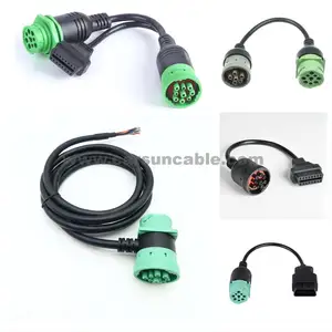 Truck Diagnostic Cable J1939 Y Separator Cable J1939 9pin To Obdii 16PIN Cable