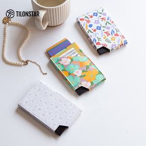 TILONSTAR TVC501 Tarjetero de cuero Aluminio Rfid Bloqueo Automático Pop Up Wallet para hombres - Product Image 1