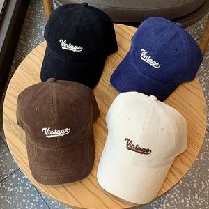 Gorra de béisbol de pana de invierno de alta calidad para mujer, gorras de PANA con logotipo bordado personalizado, gorras de béisbol vintage, venta al por mayor - Product Image 2