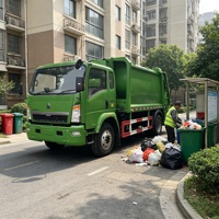 Camion benne à ordures compact SINOTRUK HOWO 4x2 avec moteur diesel manuel et boîte de vitesses, pour le recyclage, fabriqué au Shandong, Chine