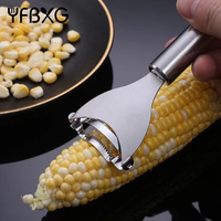 Gadget de cuisine pour éplucher le maïs en acier inoxydable dentelé, grattoir pour enlever les grains d'épi de maïs, outil de décapage