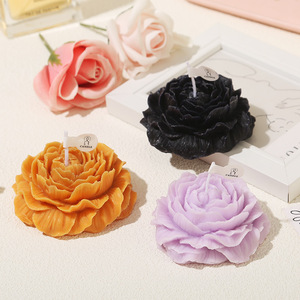 Diseño novedoso E130 Vivid Luxury Flower Shaped Multicolor Aroma Peony Scented Candle Custom Floral Parafina Wax Holidays - Product Image 4