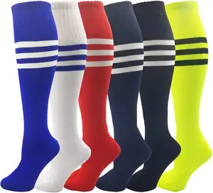 Wholesale Design Kids Soccer Long Socks Football Gym School Team Pack Knee High Athletic Sports for Children, Youth, Boys Girls