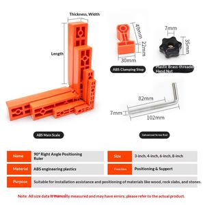 Positionneur d'angle droit 90 degrés en <span class=keywords><strong>L</strong></span> pour la fixation de dalles de pierre, équerres d'angle en plastique graduées pour la construction et le travail du bois - Product Image 1