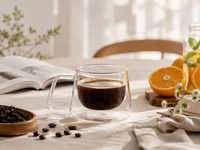 Mug à café en verre borosilicate transparent à double paroi, résistant à la chaleur, compatible lave-vaisselle, minimaliste, 200 ml/250 ml, BoFangHong