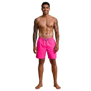 Traje de Baño Casual para Hombre, Cintura Media, Color Sólido, Forrado, Secado Rápido, Pantalones de Playa Transpirables, Estilo Wing-in, OEM, 100% Poliéster - Product Image 1