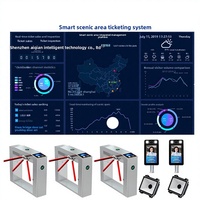 AQ AQ-SGZ-01 Barrière à trois rouleaux pour points touristiques et aires de jeux, avec accès par empreinte digitale, carte IC, moteur sans balais et code bidimensionnel