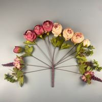 Gaya Eropa 13-garpu buatan tangan inti bunga palsu realistis untuk dekorasi pernikahan dan Hotel