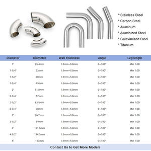 Pipa mobil 3 inci 90 derajat kustom pipa tekuk Yang dapat dilas 304 baja tahan karat pipa siku knalpot yang dipoles - Product Image 2