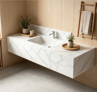 Dalle de quartz Calacatta grand format pour projets d'aménagement intérieur