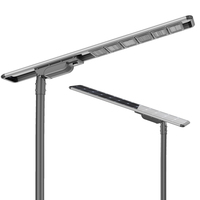 Lampe solaire de rue à LED monocristalline 120W en alliage d'aluminium à angle réglable, IP65, batterie LiFePO4, anti-corrosion