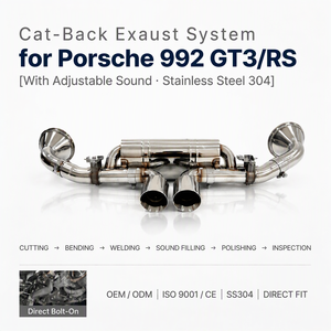 ING SUS304 Scarico Posteriore per Porsche 992 <span class=keywords><strong>GT3</strong></span>/RS 4.0L DRMA/DVYA 2021-2025 |   Scarico a sei valvole piatto da 70 mm con telecomando - Vendita all'ingrosso - Product Image 1