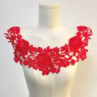 Broderie lumineuse dentelle devant col de poitrine pièce polyester creux corsage mode vêtements pour enfants faux col fleur