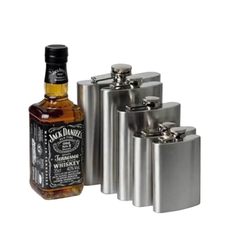 Optionele Capaciteit Roestvrij Staal Schuren 7Oz Zilver Groothandel Heupfles Voor Whisky