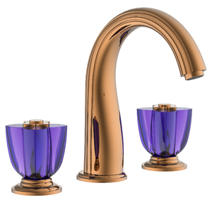 Rubinetto da Bagno UPC Classic Gooseneck Gold 8 Pollici in Ottone con Due Maniglie e 3 Fori per <span class=keywords><strong>Acqua</strong></span> Calda e Fredda - Product Image 1