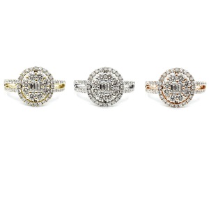 Fabricant chinois de bijoux Jolie qualité supérieure 18 carats or blanc massif véritable diamant ovale petite bague baguette pour dame - Product Image 4