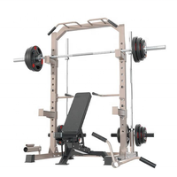 PINJIAN Banc de musculation en acier inoxydable avec support pour squats, barre de traction et support pour triceps, pour entraînement de force des bras