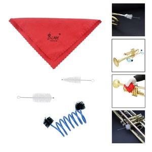Juego de cuidado de limpieza de mantenimiento de trompeta, incluye cepillo de boquilla, cepillo de válvula, cepillo de serpiente Flexible, paño de limpieza - Product Image 4