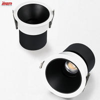 Downlight LED encastré 9W en aluminium blanc noir moderne de haute qualité pour l'éclairage domestique