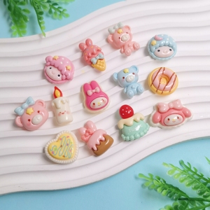 Cabochon in Resina 3D a Forma di <span class=keywords><strong>Animali</strong></span> Cartoon (Orso, Coniglio) e Candele a Ciambella per Ragazze e Ragazzi, Decorazioni per Scrapbooking - Product Image 2