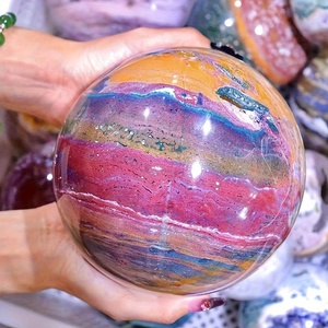 Optional Size Natural Healing Crystal Quartz Sphere Stone Crafts Colorful Ocean Jasper Ball Special Gift for Her