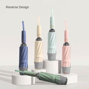 ร่มพับอัตโนมัติ 10 ซี่โครง สีมาการองทันสมัย พร้อมแถบสะท้อนแสง ใช้ได้ทั้งกันแดดและกันฝน เหมาะสำหรับเป็นของขวัญโฆษณา - Product Image 2
