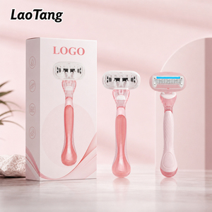 <span class=keywords><strong>Rasoio</strong></span> professionale a 5 lame per donna, manuale, <span class=keywords><strong>con</strong></span> striscia lubrificante, in acciaio inossidabile, per la depilazione del corpo - Product Image 1