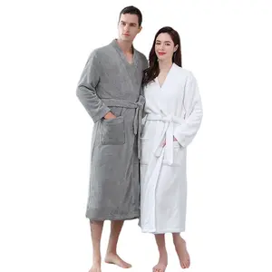 Winter Pyjama Vrouwen Nachtkleding Koraal Fleece Paar Badjas Lange Gewaad