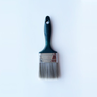 Pinceau à peinture de 3 pouces avec manche en plastique en forme de queue de castor, poils en crin pour peinture, polissage et nettoyage