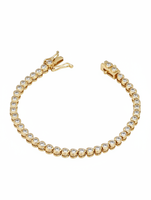 Z H Farbiges CZ Tennis-Armband Vergoldetes Messing Diamant Klassisches Geometrisches Unisex Modeschmuck Elegantes Statement-Design Großhandel