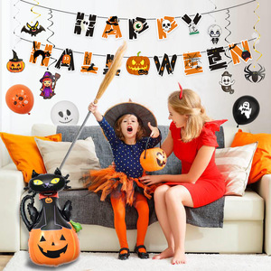 New Halloween <b>Balloon</b> <b>Decoration</b> Set Halloween Letter Pull Flag Banner Photo Spiral Arrangement - Product Image 4